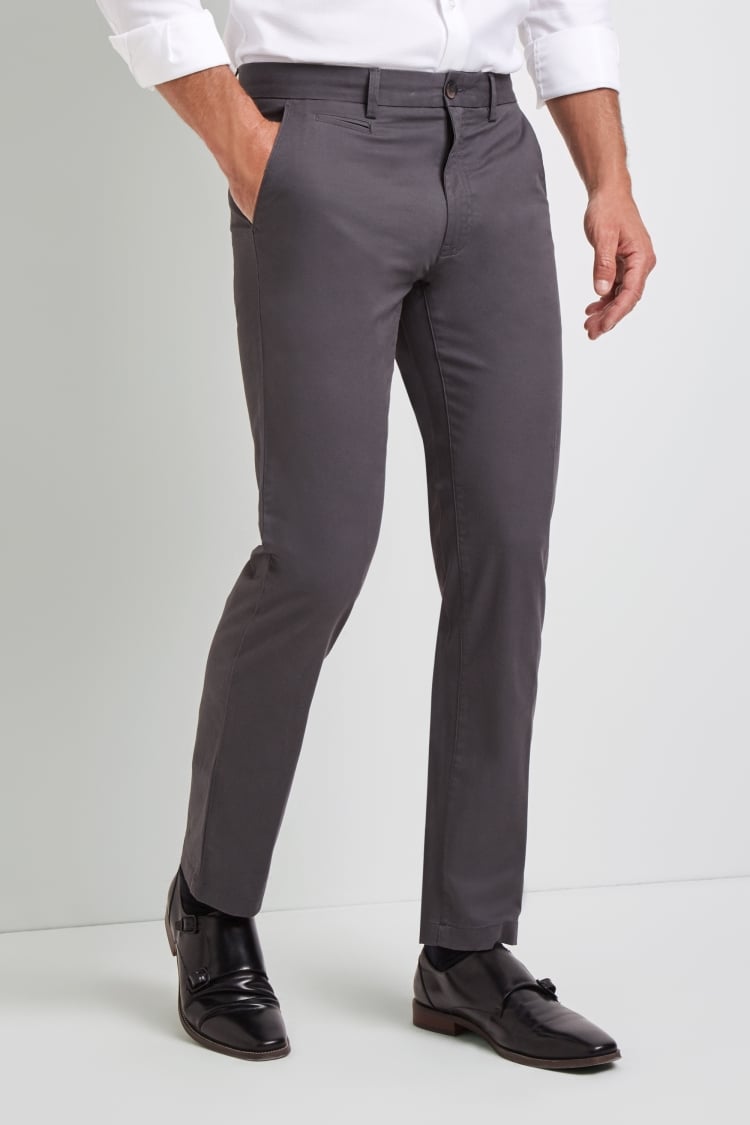 Tailored Fit Graphite Stretch Chinos