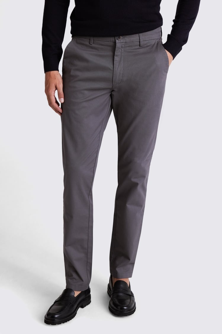 Tailored Fit Graphite Stretch Chinos