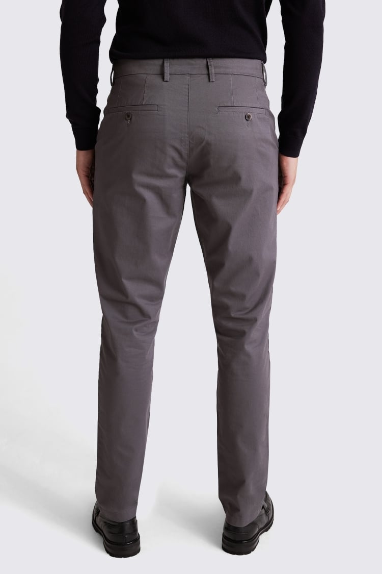 Tailored Fit Graphite Stretch Chinos | Buy Online at Moss