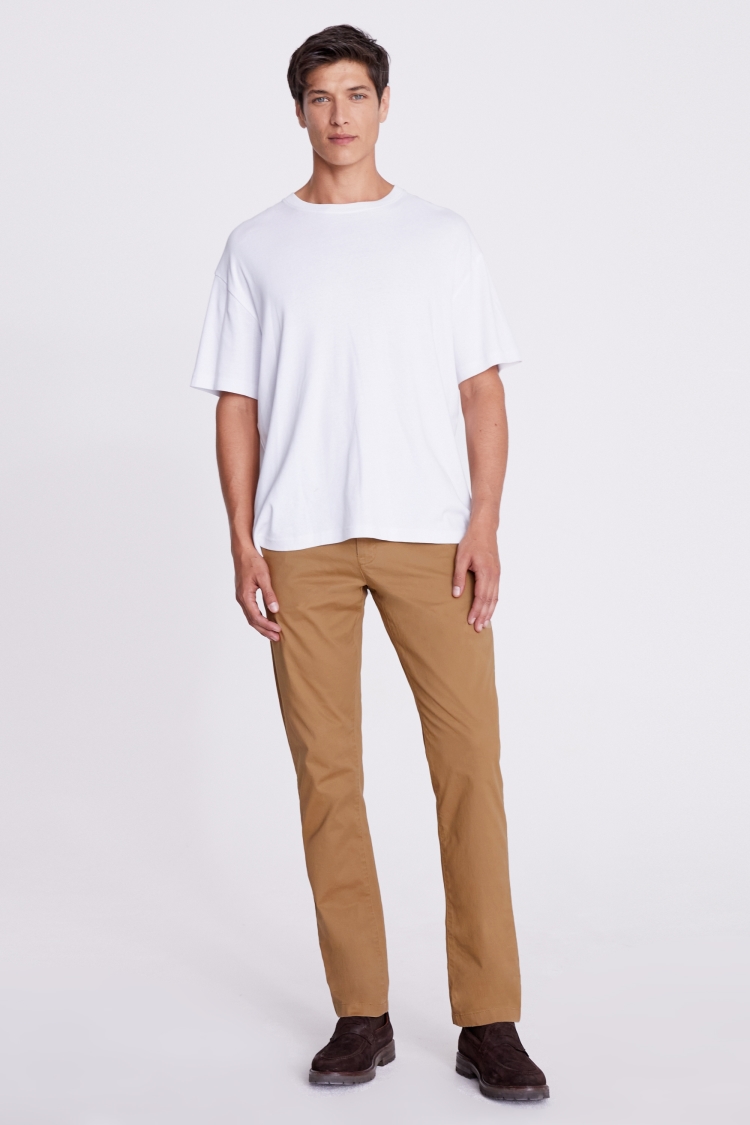 Tailored Fit Tobacco Stretch Chinos