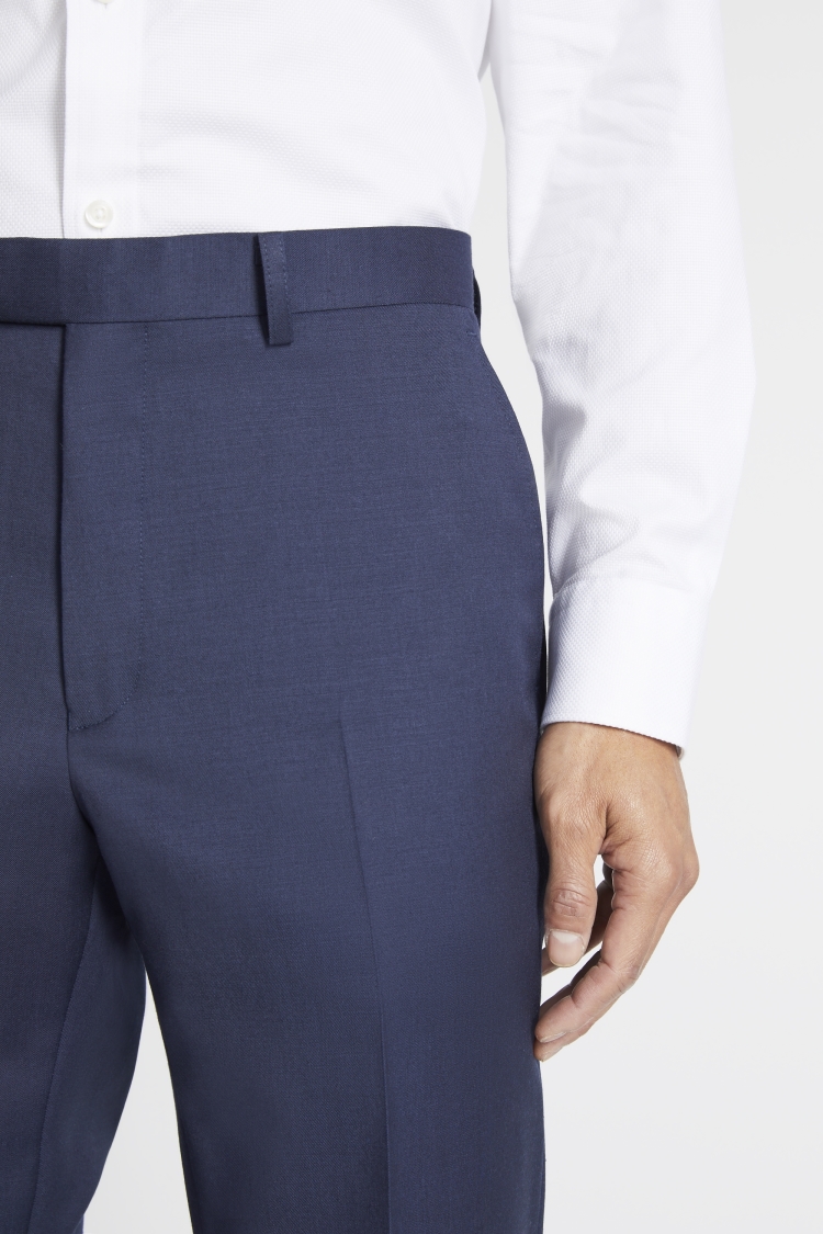 Regular Fit Navy Twill Trousers | Buy Online at Moss