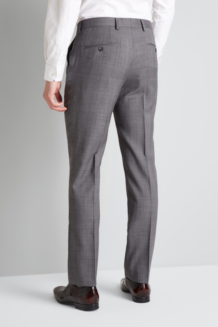 Ted Baker Tailored Fit Grey with Lilac Check Trousers