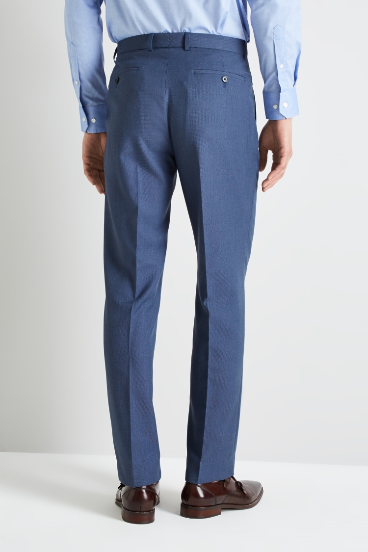 Moss Esq. Regular Fit Light Blue Birdseye Pant