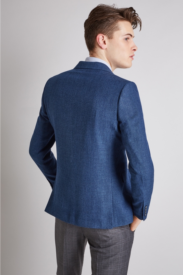 Moss London Slim Fit Blue Texture Jacket 