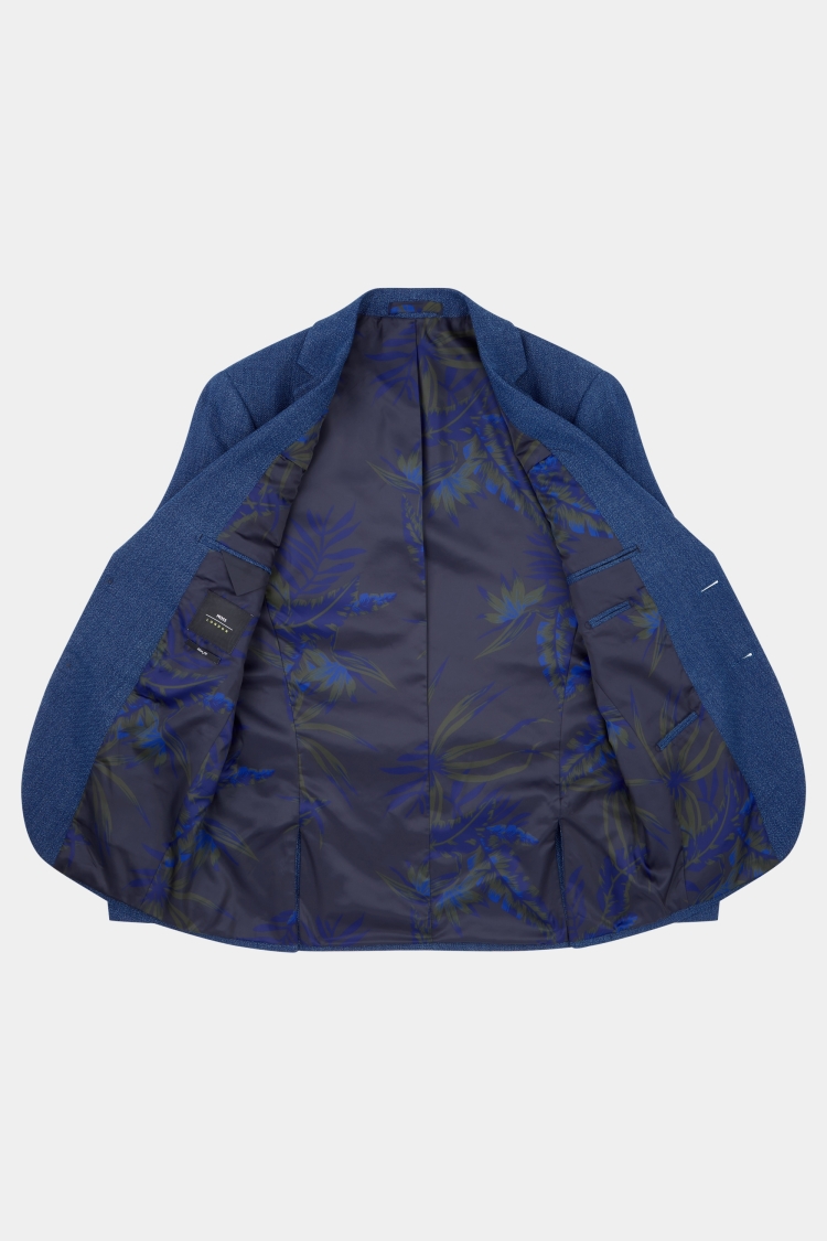 Moss London Slim Fit Blue Texture Jacket 