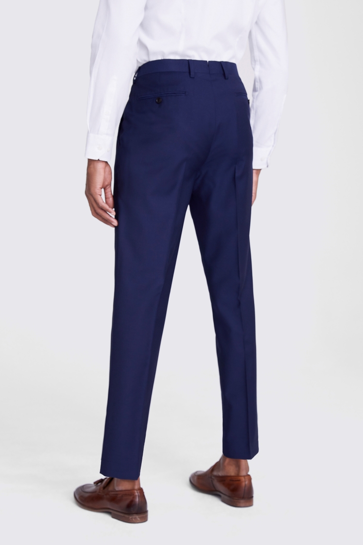 Italian Tailored Fit Blue Trousers | Buy Online at Moss