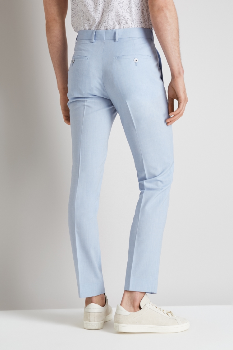 Moss London Skinny Fit Glacier Blue Trousers 