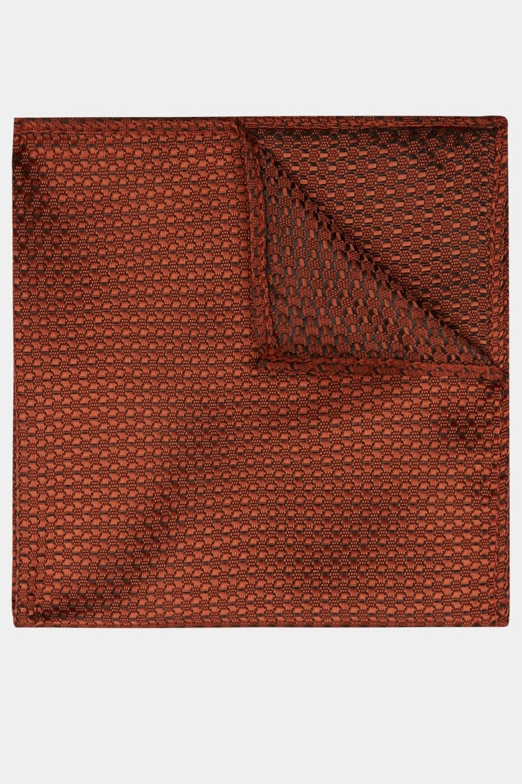 Moss London Rust Textured Pocket Square