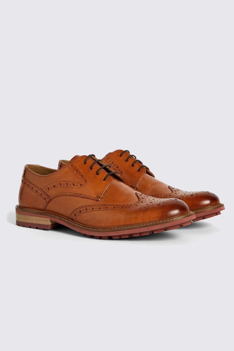 Bray Tan Lightweight Brogue Shoes