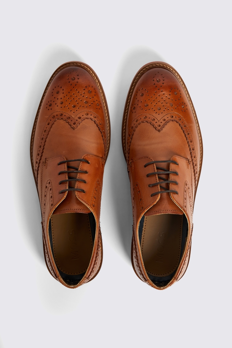 Bray Tan Lightweight Brogue Shoes