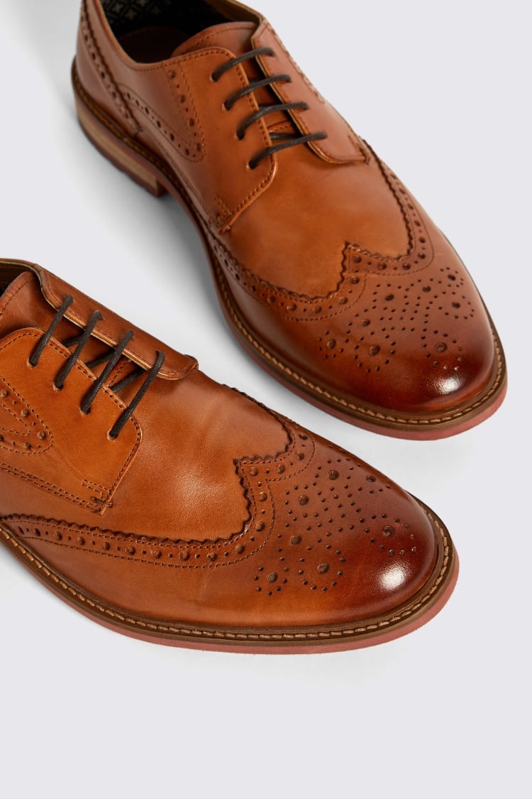 Bray Tan Lightweight Brogue Shoes