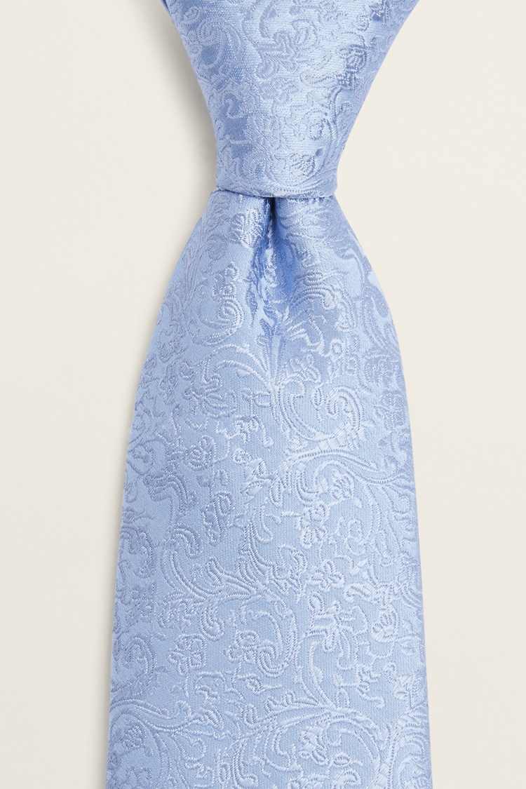 Blue Floral Silk Swirl Tie