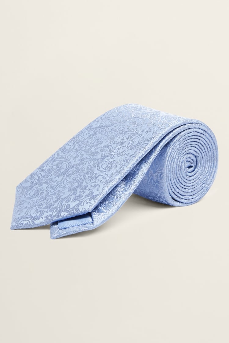 Blue Floral Silk Swirl Tie