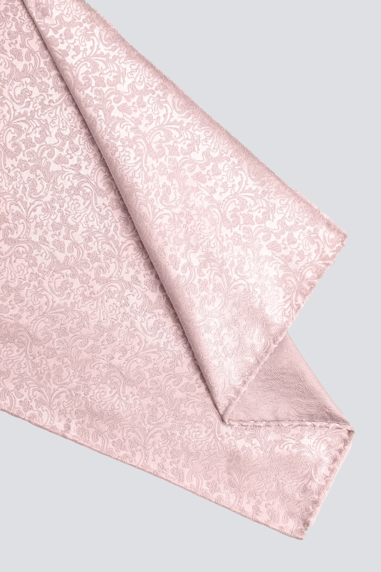 Dusty Pink Floral Silk Pocket Square