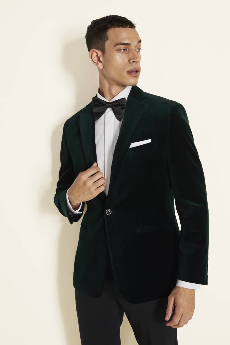 Tailored Fit Green Velvet Jacket | Buy Online at Moss