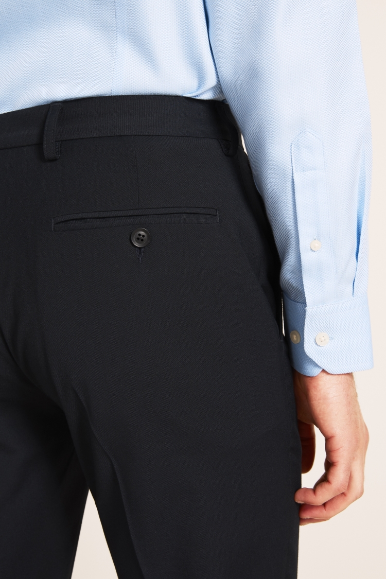 Tailored Fit Navy Stretch Trousers
