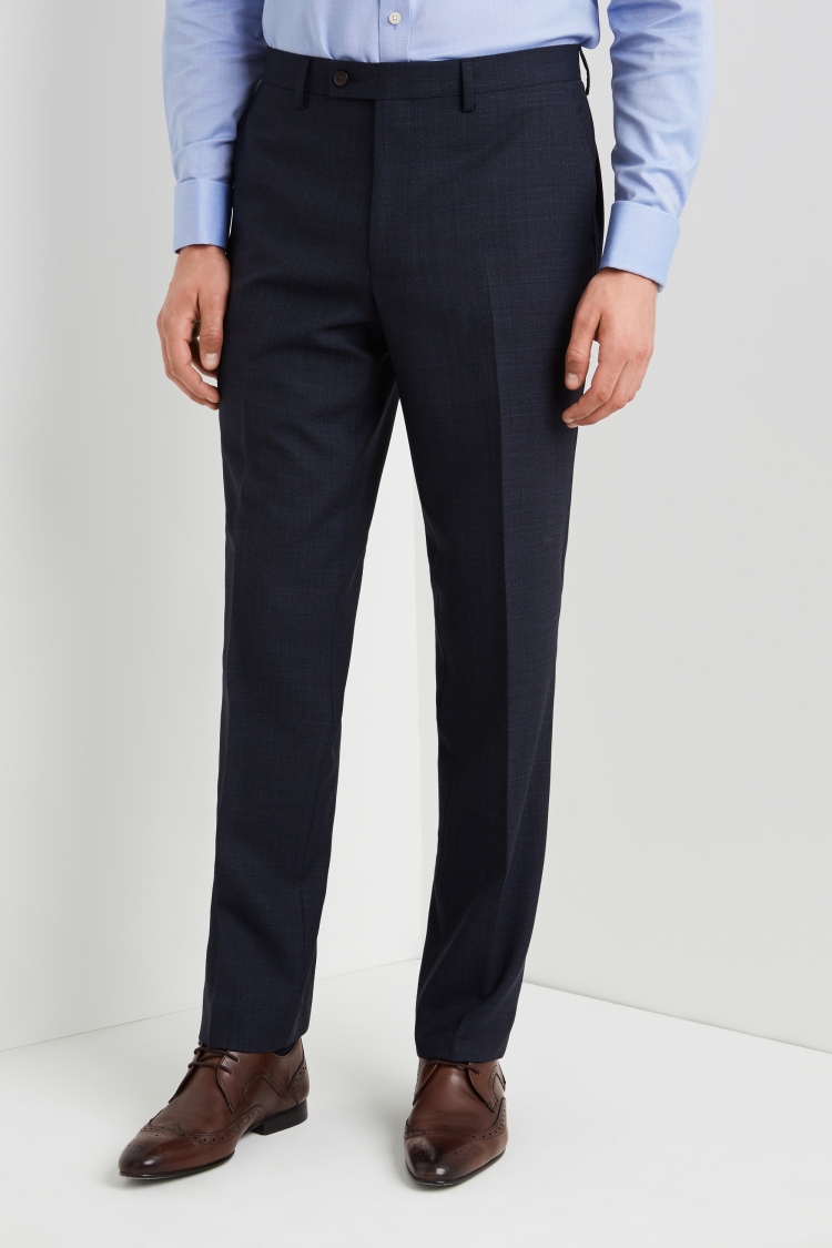 Ted Baker Gold Tailored Fit Airforce Blue Sharkskin Trousers