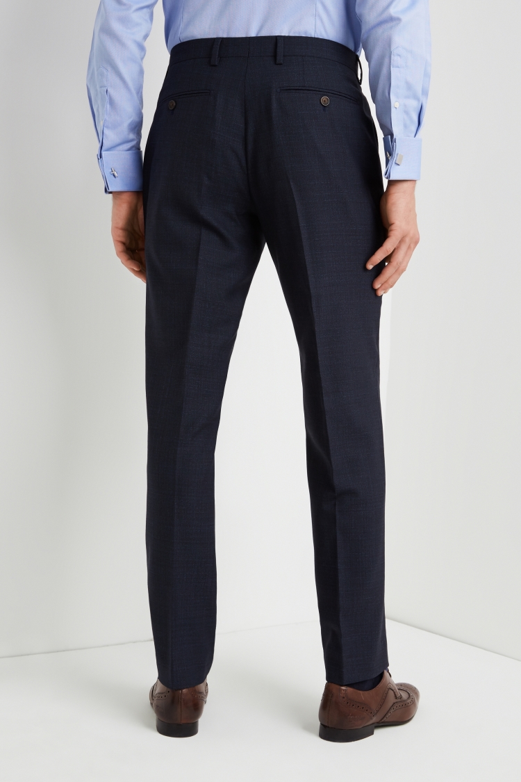 Ted Baker Gold Tailored Fit Airforce Blue Sharkskin Trousers