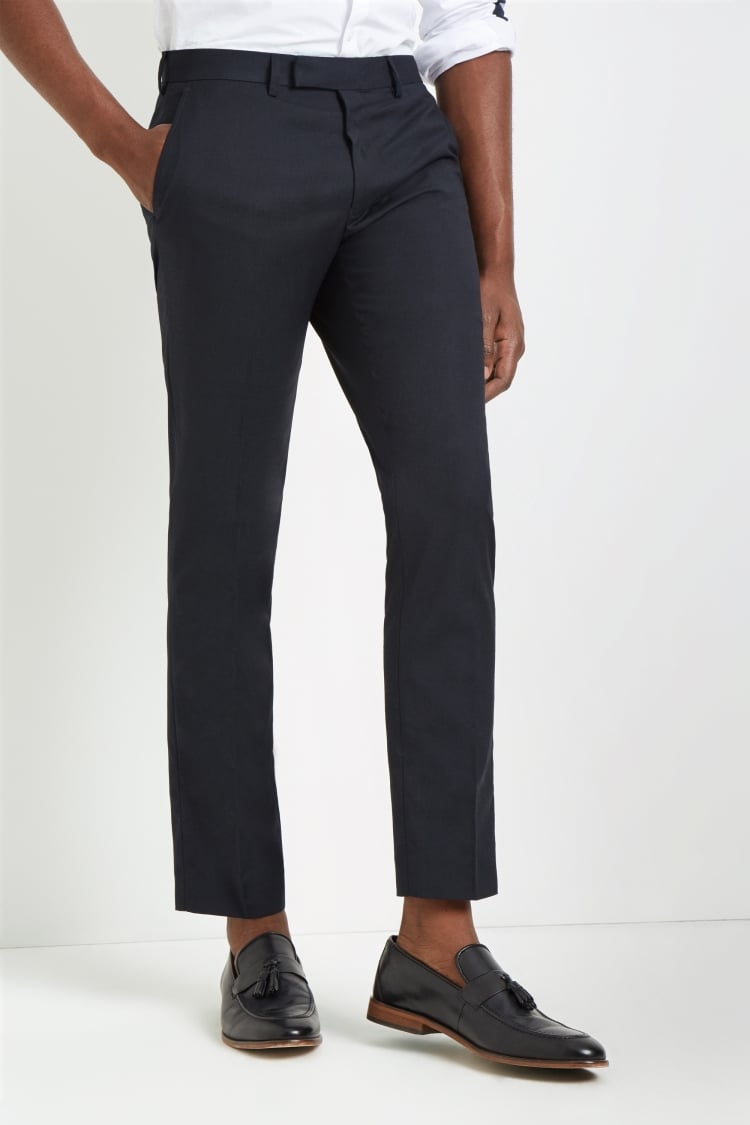 Slim Fit Navy Stretch Trousers