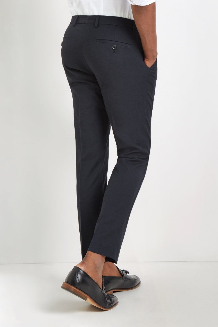 Slim Fit Navy Stretch Trousers