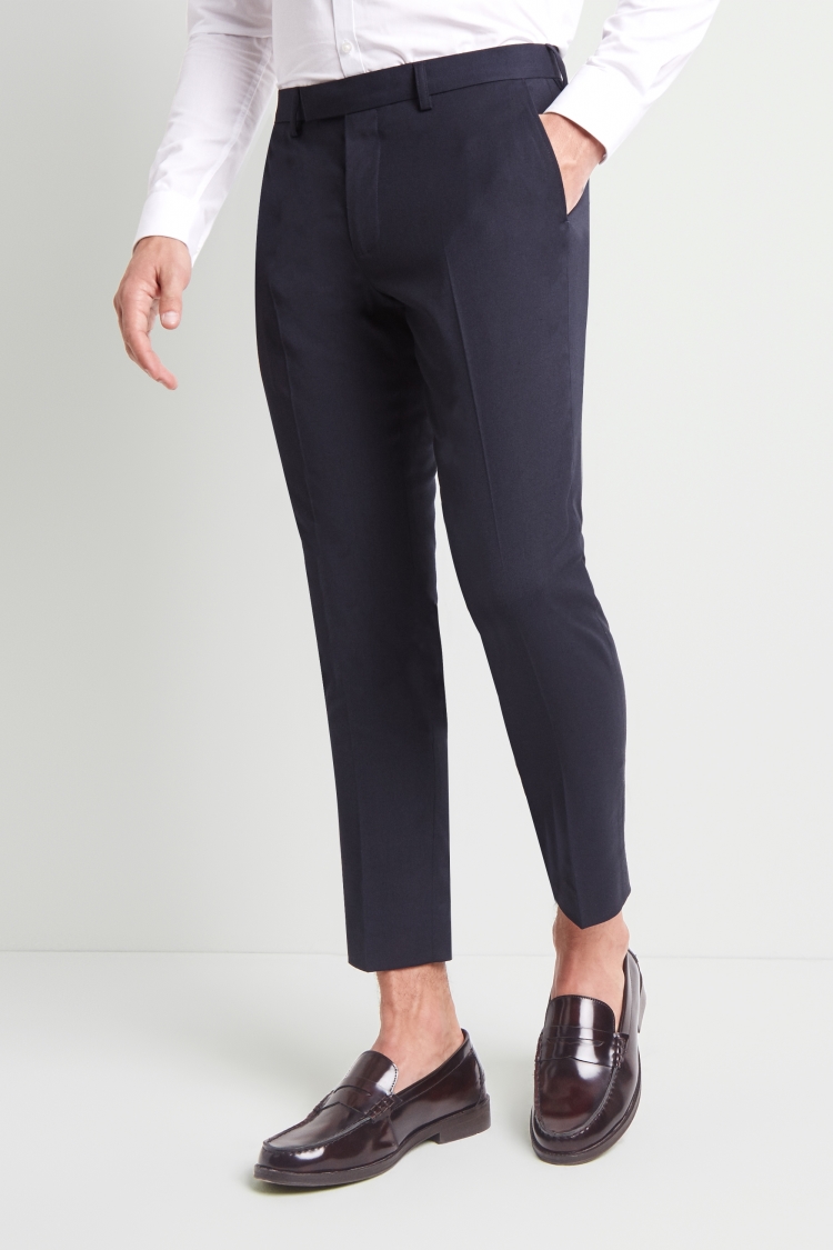Slim Fit Navy Stretch Trousers