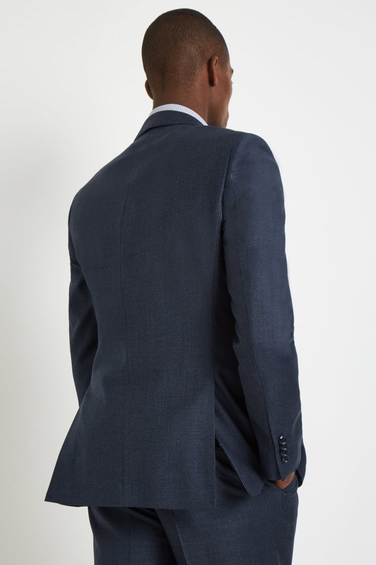 French Connection Slim Fit Blue Puppytooth Jacket