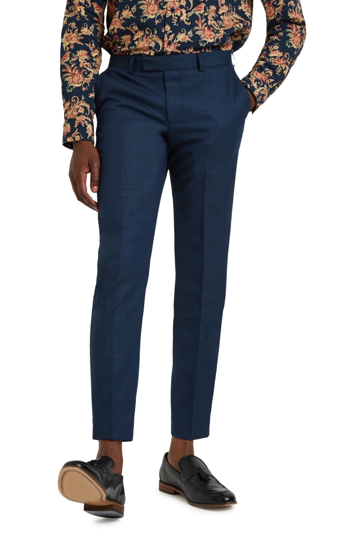 Moss London Skinny Fit Teal Trousers