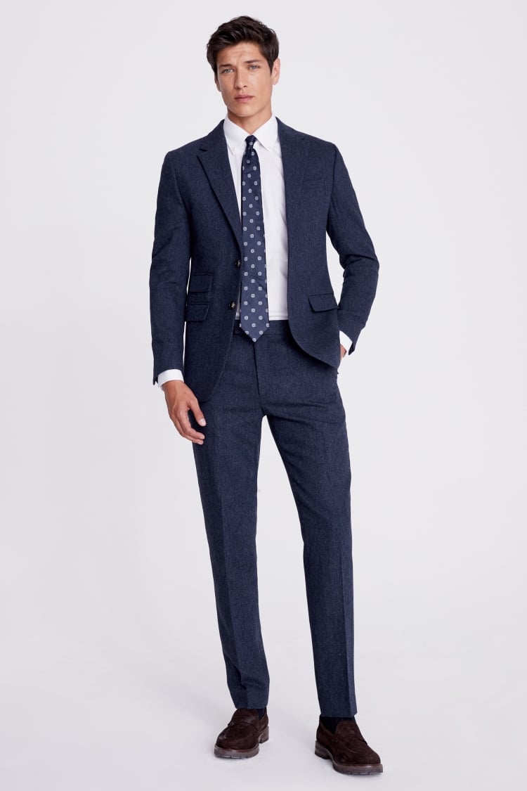 Slim Fit Blue Donegal Tweed Suit