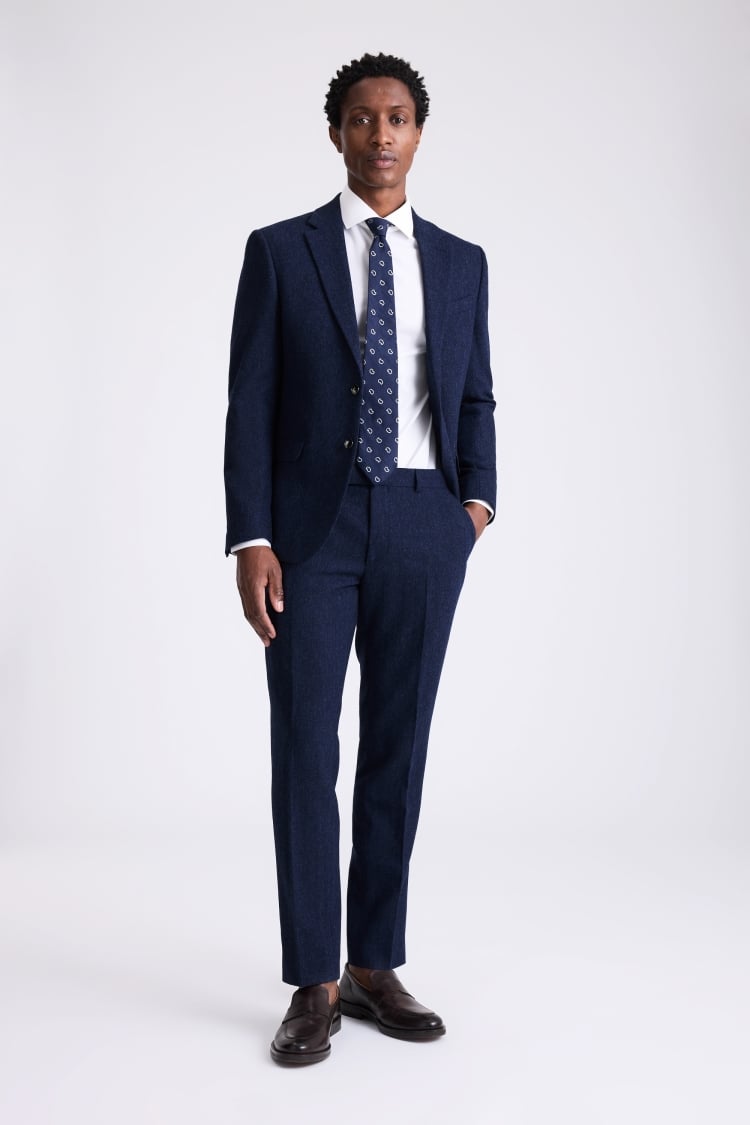 Slim Fit Blue Donegal Tweed Suit