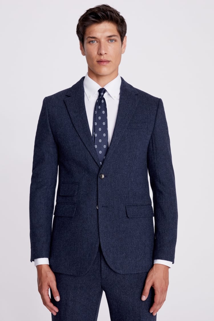 Slim Fit Blue Donegal Tweed Jacket