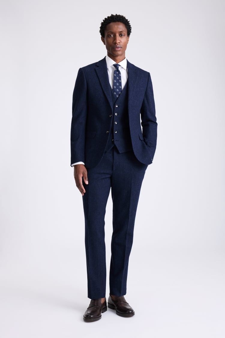 Slim Fit Blue Donegal Suit