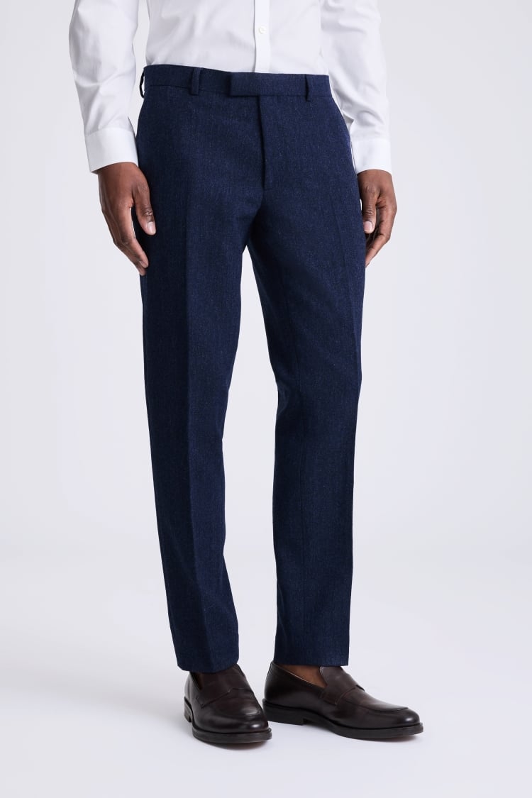 Slim Fit Blue Donegal Trousers | Buy Online at Moss