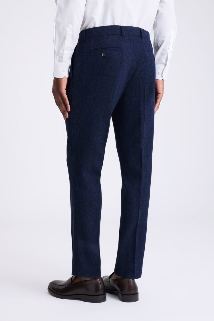 Blue Donegal Tweed Pants, Mens