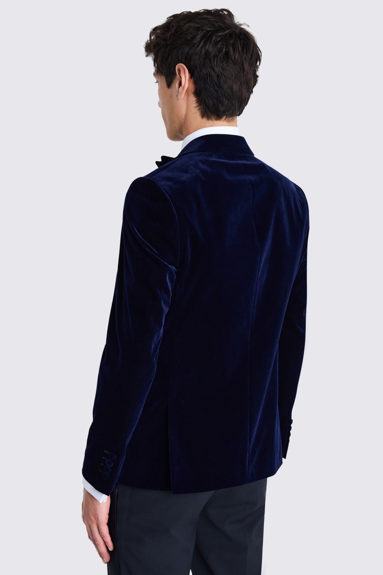 Slim Fit Blue Velvet Jacket