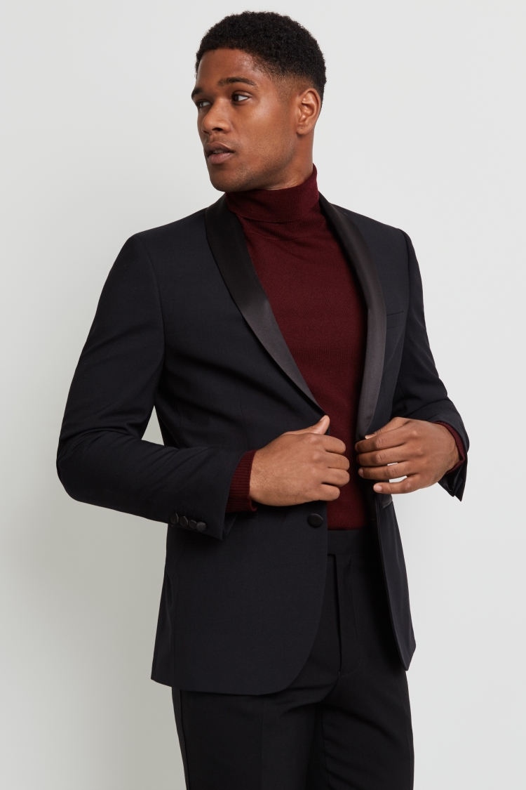 Tailored Fit Black Tuxedo Jacket | Buy Online at Moss