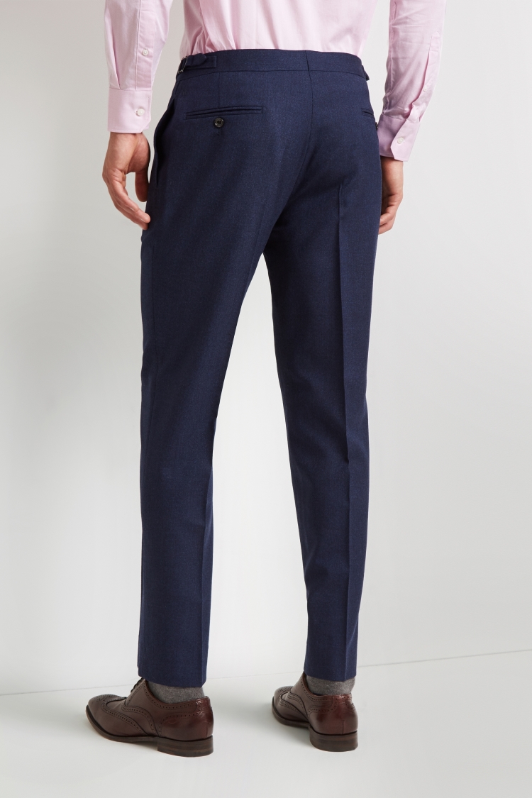 Hardy Amies Tailored Fit Blue Hopsack Trouser