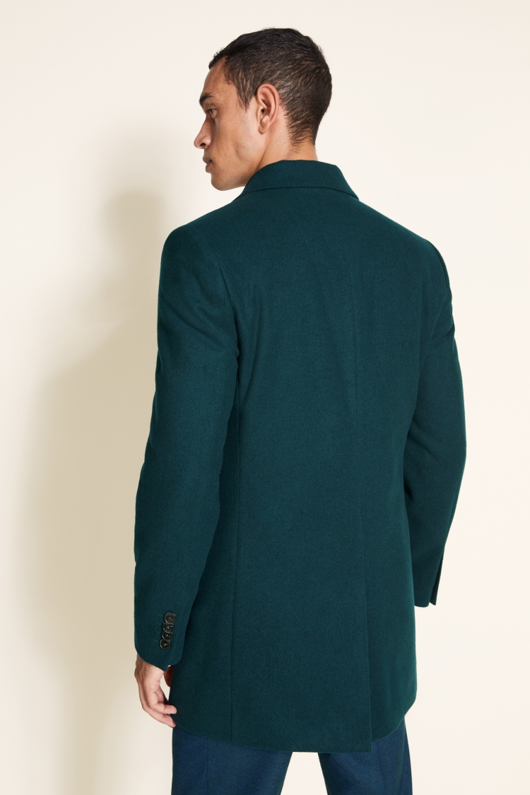 Slim Fit Teal Overcoat