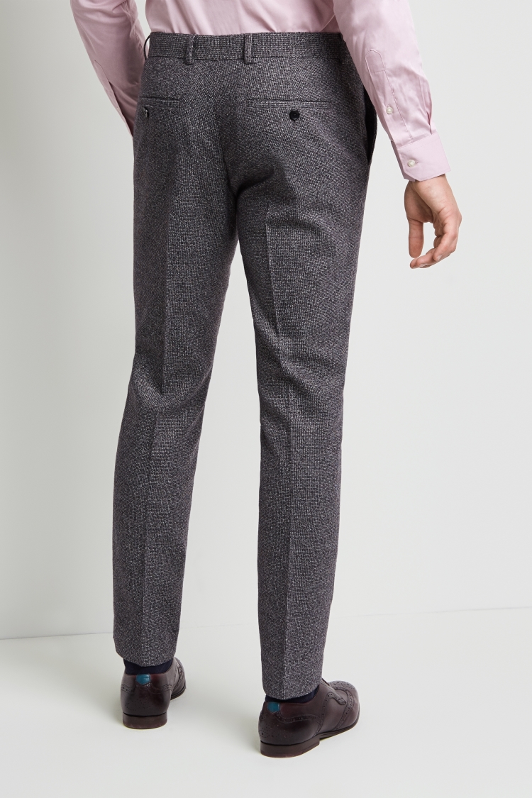 Moss London Skinny Fit Charcoal Puppytooth Trousers
