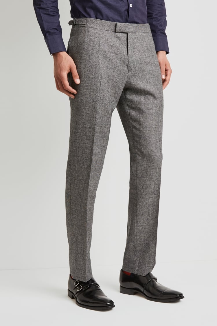 Hardy Amies Tailored Fit Black and White Texture Trouser
