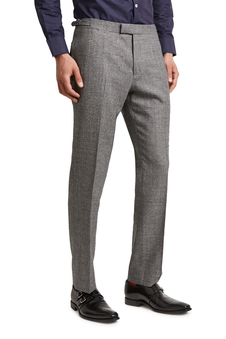 Hardy Amies Tailored Fit Black and White Texture Trouser