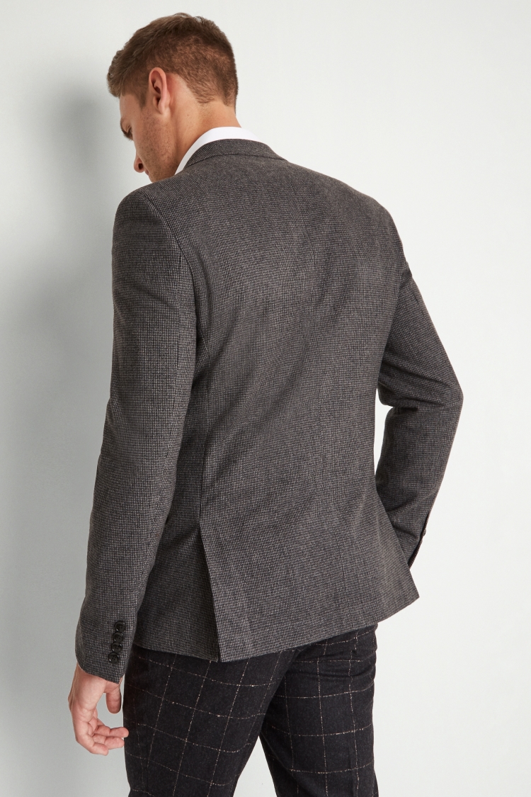 Moss London Skinny Fit Light Grey Puppytooth Jacket