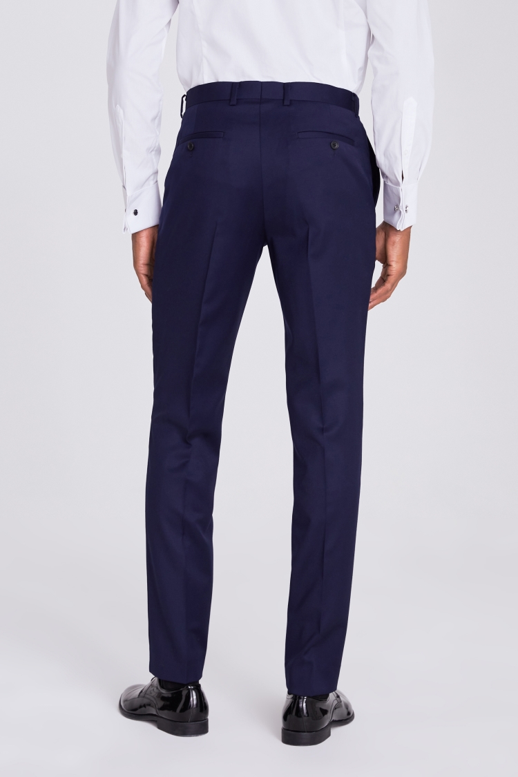 Tailored Fit Navy Twill Tuxedo Pants