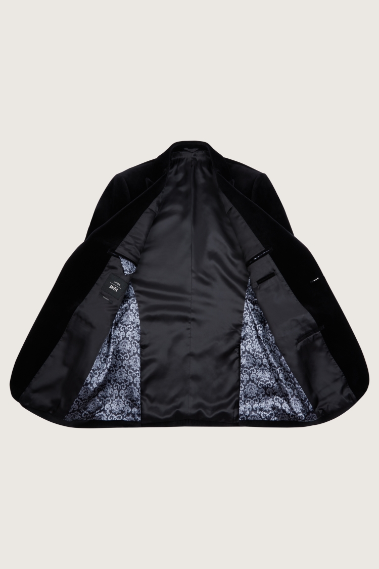 Tailored Fit Black Velvet Jacket | Buy Online at Moss