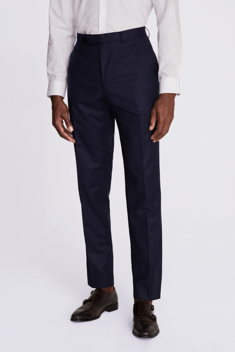 White Woven Double Belt Loop Suit Pants