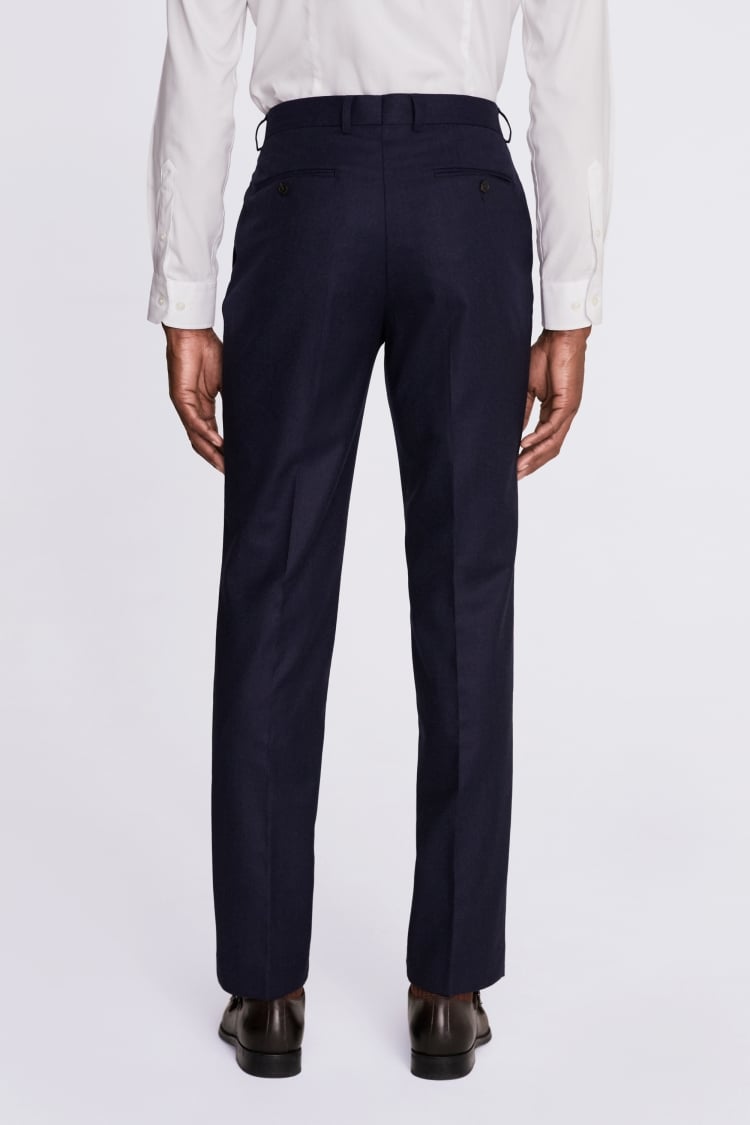 White Woven Double Belt Loop Suit Pants