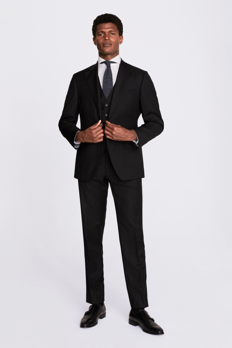 Italian Tailored Fit Black Suit