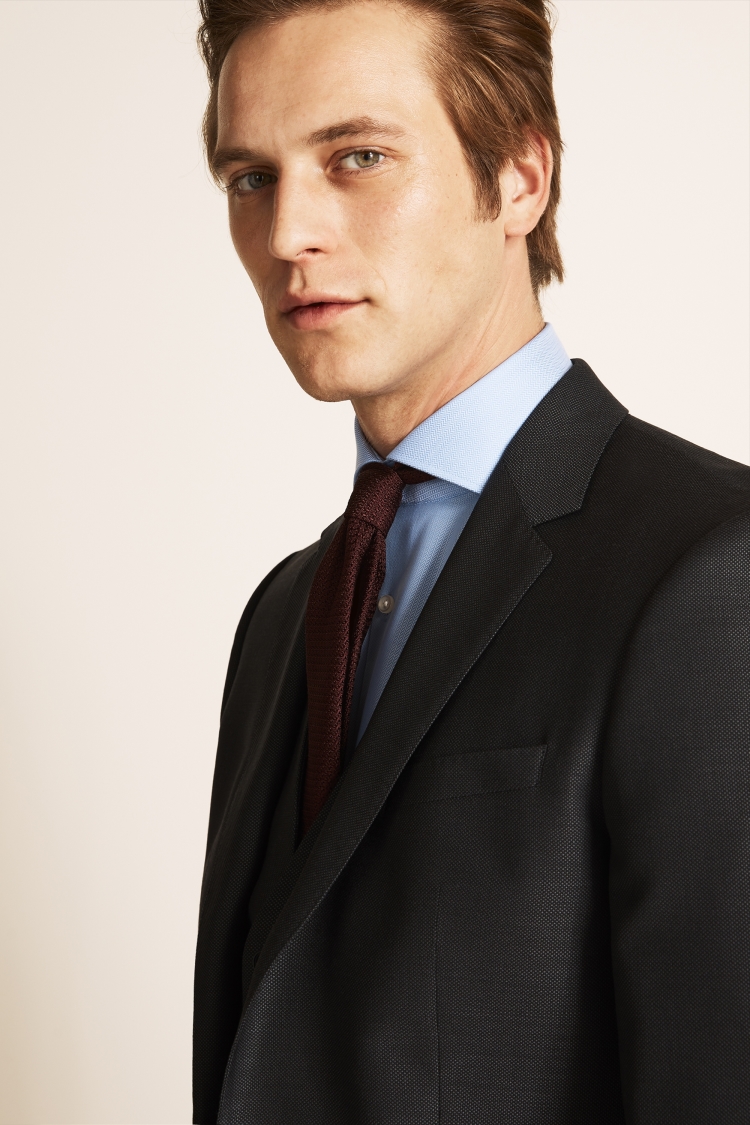 Slim Fit Charcoal Basketweave Jacket