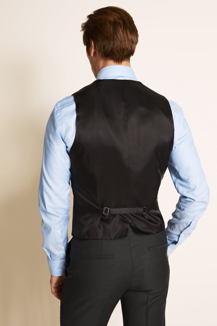 Slim Fit Charcoal Texture Waistcoat