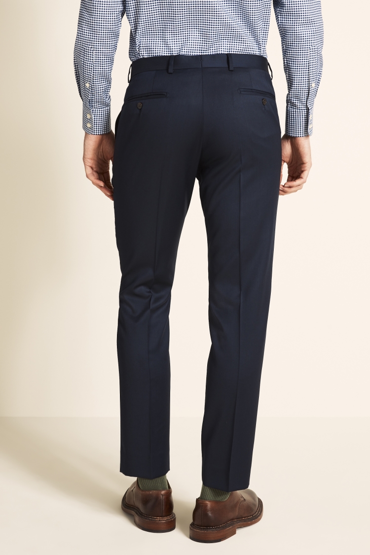 Tailored Fit Navy Twill Trousers 