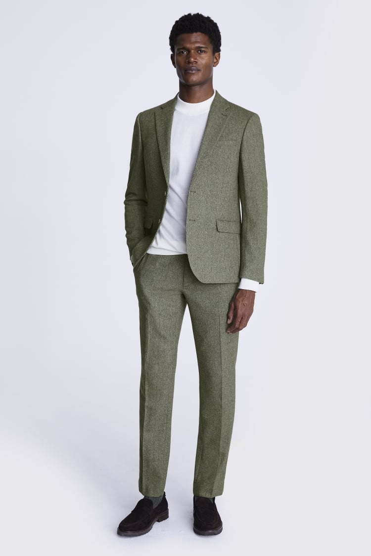 Slim Fit Sage Tweed Suit